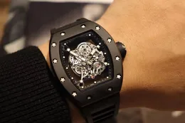 Herren Automatische mechanische Uhr Japan West Iron City Bewegung Naturkautschuk -Uhrband Größe 50x42mm316 Feine Stahl RM11Automatische Männer Luxusuhren