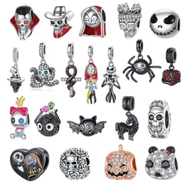 Decoração de festas Outros suprimentos de festa de evento QWC 925 Silver Bads Halloween Cowboy Skull Ornament Bead Fit 925 Original Cross Demon Charm for Women