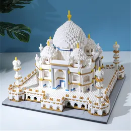 Architektur-DIY-Haus Lezi LZ8048 Weltberühmtes Architekturmodell-Set Taj Mahal Micro Mini Blocks Antike Gebäude in Indien Bau-DIY-Block 220829