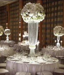 Złote srebrne świecy uchwyty dekoracji ślubnej kryształowy metalowy świeca wazon wazon stół centralny