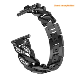 Smycken diamant smart remmar armband ersättare för samsung titta på aktiva 2 band 20mm 22mm galaxklocka 4 klassiskt band 46mm 42mm klockband rem