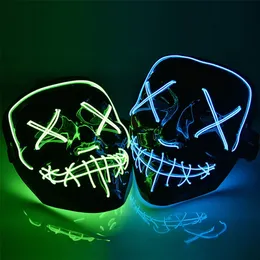 Outros eventos de festa de eventos máscara halloween máscara luminosa flash horror led máscara de festa de aniversário decorações de festa adulta máscara crânio atmosfera adereços de Natal 220829