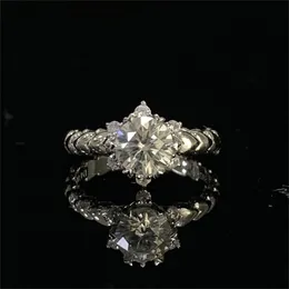Pierścionki ślubne 925 Sterling Silver 1ct 2ct 3ct okrągłe genialne krojone biżuterię Pierścień Luksusowy styl zaręczynowy 220829