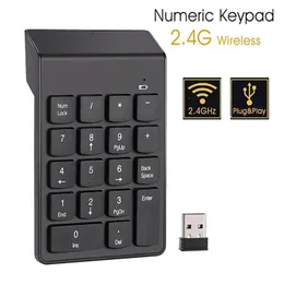 Computer Cables 2.4GHz Wireless Keyboard Mini USB Numeric Keypad Numpad 18 Keys Number For Laptop