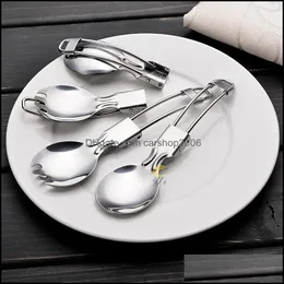 Spoons Stainless Steel Fork Spoon Knife Tableware Outdoors Fold Dinnerware Table Ware New Arrives With Various Pattern 1 Carshop2006 Dhpkz