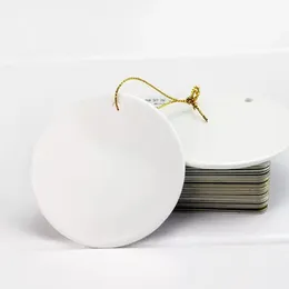 Seramik Noel Süslemeleri 3 inç DIY Özelleştirilmiş Baskı Yuvarlak Daire Yıldız Ağaç Belling Elbise Kalp Oval Beyaz Süblimasyon Boş DD