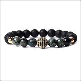 Charm Bracelets Cz Ball Polar Stone Beaded Men Handmade Bracelet 8Mm Buddha Lava Beads Bracelets Women Jewelry Gift Drop Del Mjfashion Dhlqa