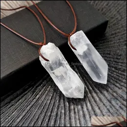 Pendant Necklaces Irregar Natural Healing White Jade Crystal Pendant Necklace For Women Gift Jewelry Drop Delivery 2021 Neck Mjfashion Dhn34