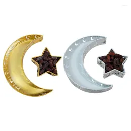 フラットウェアセットEid Mubarak Moon Star Tray Tableware Dessert Storage Container Ramadan Muslim Islamic Party Festival Supplies