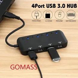 Hub 3.0 Multi USB Splitter 4 Porta Alumínio Docking Station Switch Independent PC em estoque