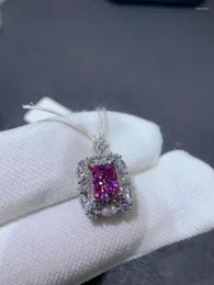 펜던트 기타 도착 실버 925 원본 1 CT 화려한 컷 다이아몬드 테스트 과거 분홍색 빛나는 Moissanite 펜던트 목걸이 보석 보석