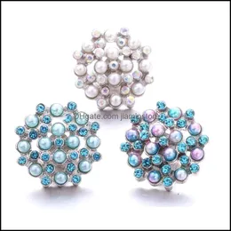 CLASPS HOOKS POCHOOTALE RHINESTONE 18mm Snap Button Akryl P￤rlor Klapp Metall Dekorativa charm f￶r Snaps Jewelry Findi Dhseller2010 DHYT1