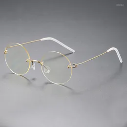 Солнцезащитные очки рамы Дания Бренд Бренд высококачественный ретро круглые очки рамки мужчины очки