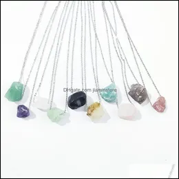 ペンダントネックレスIrregar Natural Crystal Stone Charms Necklaces Quartz Pendant Wholesale Jewelryギフト