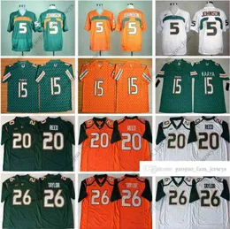 American College Football Wear American College Football Wear NCAA Miami Hurricanes Football Jersey Johnson Brad Andre Kaaya Reed Sean Taylor Ed Orange White High Q