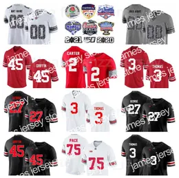 American College Football Wear NCAA Ohio State Buckeyes Football College 45 Archie Griffin Jersey 27 Eddie George 75 Orlando Pace 2 Cris Carter 36 Chris Spielman 3 microfone