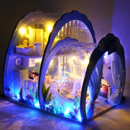 Architecture DIY House DIY hut miniature furniture ocean room deep sea whisper attic handmade 3D assembled house model creative birthday gift 220829