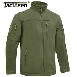 Mens Jackets Tacvasen Winter Tactical Fleece Jacket Mens 군용 사냥 재킷 열 따뜻한 보안 전체 지퍼 낚시 작업 코트 외부 220829