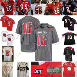 American College Football Wear Football College American Wear Texas Tech Ttu Patrick Football Jersey NCAA College Ja'deion High Tony Jones Eli Howard Erik Ezukanma