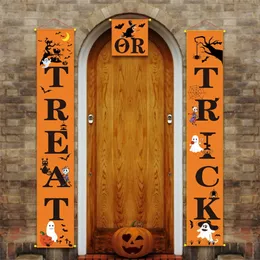 Other Event Party Supplies Halloween Window Curtain TRICK OR TREAT Door Banner Curtain Panel Decor Ghost Festival Couplets Party Doorway Hanging Decoration 220829