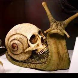 Dekorativa föremål Figurer Halloween Skull Snail Harts Sculpture Gothic Garden Home Decoration Crafts Patio 220829