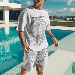 Męskie dresy letnie sprzedaż trendu trendu zwykłych szortów męskich garnitury T-shirt 2-częściowy zestaw mody sportowy odzież plażowa