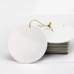 Decorazioni natalizie in ceramica Stampa personalizzata fai-da-te da 3 pollici Cerchio tondo Stella Albero Belling Abito Cuore Ovale Bianco Sublimazione Vuoto