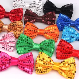 Bow Ties cekiny Bowtie sceni remis dla mężczyzn Woman Fashion Team Dance Bowknot Paillette Kolorowa impreza błyszcząca