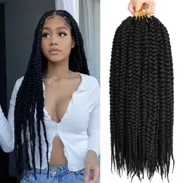 Caixa de crochê de 14 polegadas tranças de cabelo 80 g/pçs pré-laçada Deusa Trança de cabelo para mulheres negras LS21