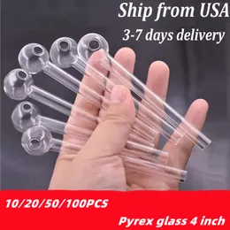 4 Inch Glass Oil Burner Pipe Pyrex Thick Smoking Glass Pipe Set 10/20/50/100PCS