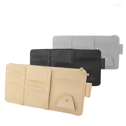 カーオーガナイザーYolu Sunshade Storage Bag Sun Visor Clip Leather Stawing Tidying Box Pen Cardチケットサングラスホルダー