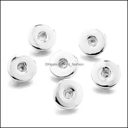 Charms Sier Color Metal 18mm 생강 스냅 버튼베이스 매력 DIY 스냅 가죽 팔찌 보석 제조 액세서리 DROP D MJFASHING DH5YF