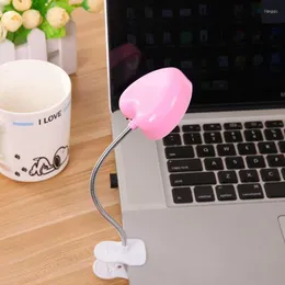 Table Lamps 2022 Love Heart Clip Mini Desk Lamp LED Book Light Reading Keyboard Eyes-Protect Energy Save Night Lights