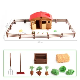 Architettura Casa fai da te Simulazione Gioca Modello Fattoria Giocattolo per bambini Pollame Scena di animali giocattoli per bambini regalo 220829