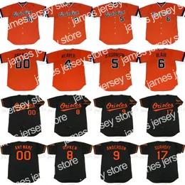 Maglie da baseball EARL WEAVER BROOKS ROBINSON PAUL BLAIR MARK BELANGER SCOTT ERICKSON CAL RIPKEN Jr. REGGIE JACKSON MIKE MUSSINA Maglia da baseball