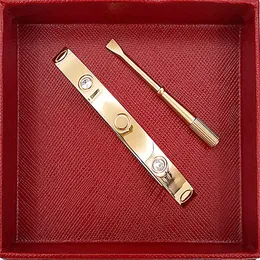 سوار مصمم أزياء Bangle Titanium 6 مم للعشاق Fashions Baysles Rose Gold Mold Day Bracelets Gemstone Bakes مع حقيبة مخملية