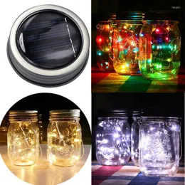 Table Lamps LED Solar Mason Jar Light Outdoor Garden Decorative Glass Bottle Firefly Lantern String