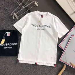 デザイナーTシャツThom Brow's Trendy Brand TB Tom Brown Ginza Tokyo Japan Limited Couples Back Color Color Stripe Stripe Stripe Thirt Tシャツルーズカジュアルカジュアルhnvy