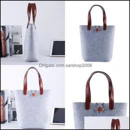 Storage Bags Felt Shop Bag Color Non Woven Fabrics Handbag Retice Women Fashion Simplicity Wear Resistant 9Fl Uu Drop Del Carshop2006 Dhcbv