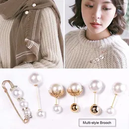 Broszki modne szpilki perłowe stałe pasek urok w górę w styku brooch brooch sweater łańcuch klipów damski