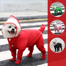 Fashion Four-legged All-inclusive Dog Apparel Jumpsuit Raincoat Waterproof Dogs Clothing Small Cat Rain Coat Pet Clothes Raining Coat 20220830 E3