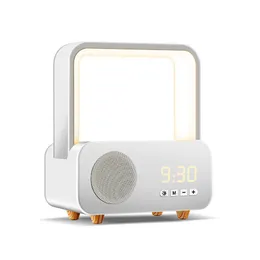 Mini Audio clock Wireless Portable Speakers Bluetooth HIFI Music Player Loudspeaker Dimmable LED Night Light Multi-function Loud Computer Deep Subwoofer Soundbox