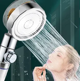 Turbo Propeller Shower Head Water Saving High Preassure Flow 360 Degrees with Fan Extension Showerhead Rainfall Increase