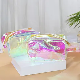 Kvinnor Makeup Case PVC Transparent Beauty Organizer Pouch Fashion Laser Cosmetic Bag Female Lipstick Bag Lady Make Up Pouch