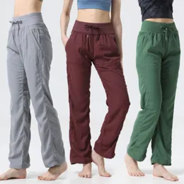 Lululemon Womens 2022 Nowy wyrównany LU-07 Joga joga nogawkowa bezproblemowa nagie samice sporty wysokie elastyczne spodnie fitness miękkie talia