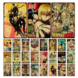 Metal Painting Hunter X Hunter Metal Posters Pop ic Japanese Anime Home Decor Retro Shabby Tin Sign Wall Art Vintage Bar Club Decoration T220829