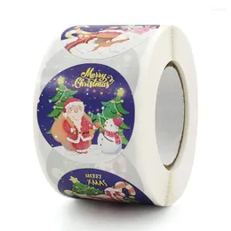 Gift Wrap 500Pcs/roll Merry Christmas Handmade Sticker Card Box Package Santa Thank You Stickers Envelope Seal Labels Year Decor