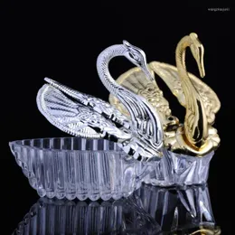 Gift Wrap Upscale Acrylic Silver Swan Sweet Love Wedding Candy Favor Boxes Baby Shower Favors Holder