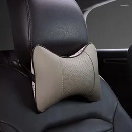 Seat Cushions 1Pcs Car Headrest Pillow Driving Head Neck Support Breathable Automobile Rest Pillows PU Leather