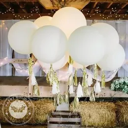 Christmas Decorations 5 36inch Big Matte White Latex Balloons Macarone Color Inflatable Helium Balloon Birthday Party Wedding Kids Toys 220829